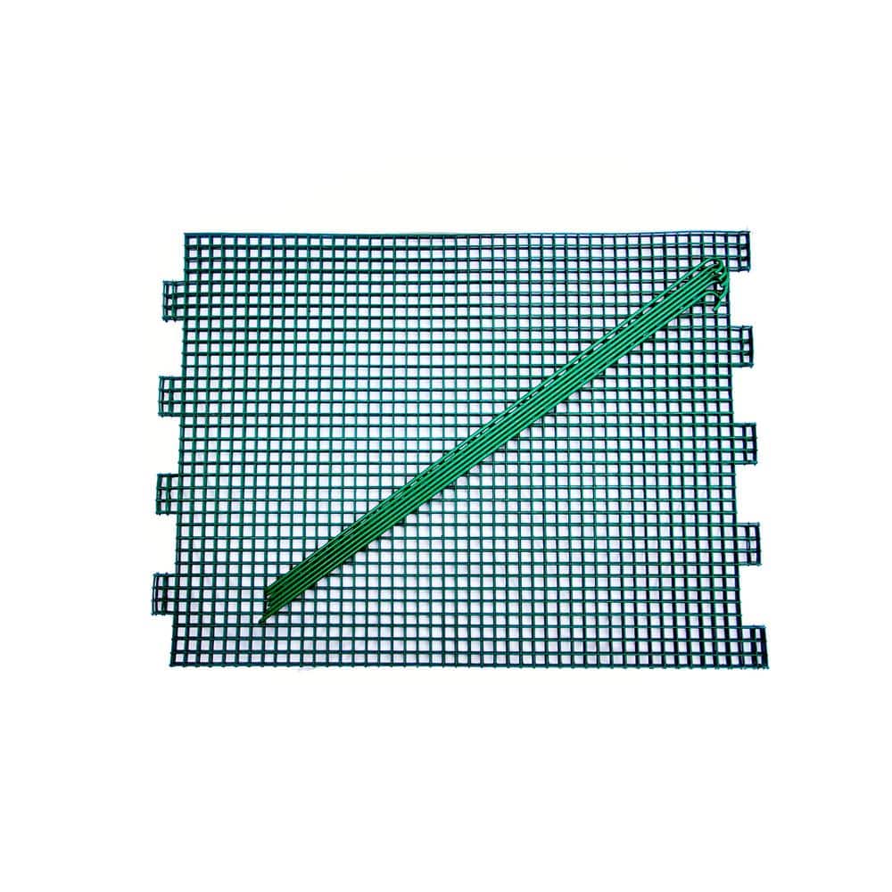 18 in. Vinyl Tall Green Coated Galvanized Steel Expandable Modular Garden Fencing System - Hercitys