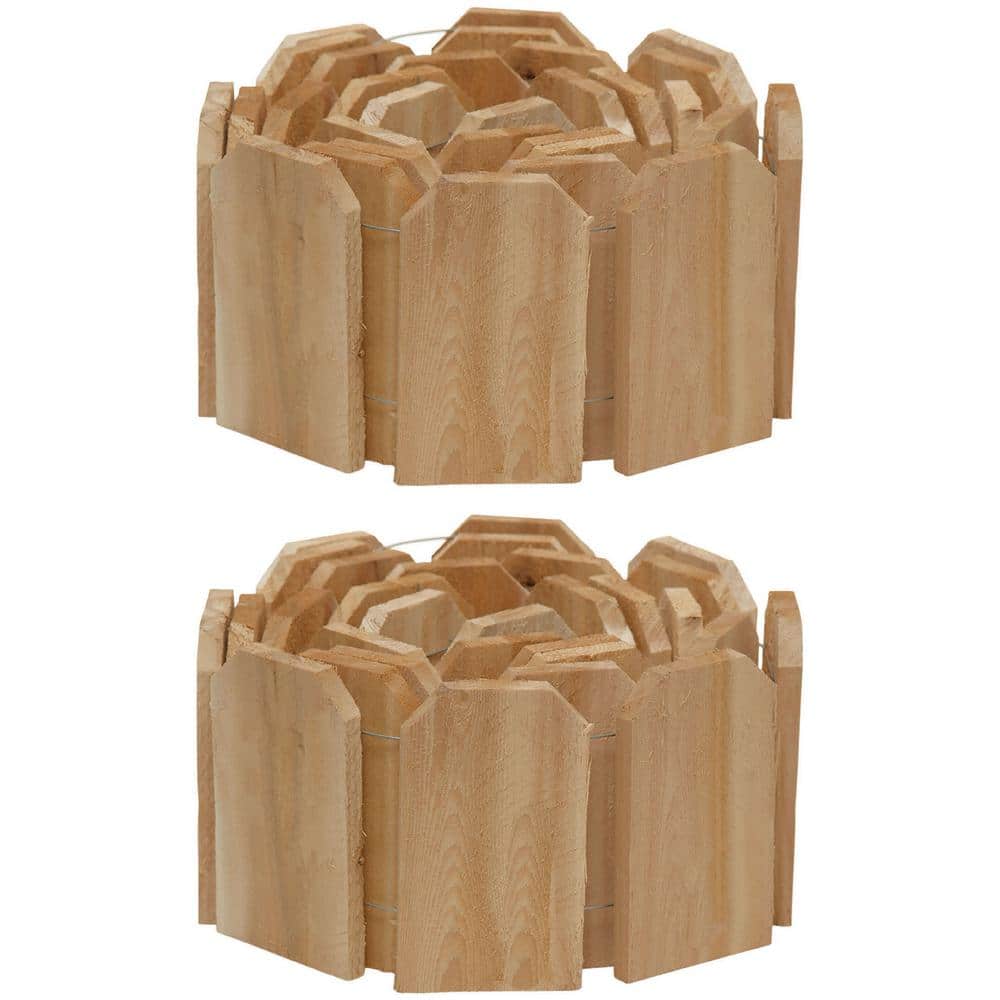 120 in. L x 0.75 in. W Cedar Wood Lawn Edging (2-Pack, 240 in. L Total) - Hercitys