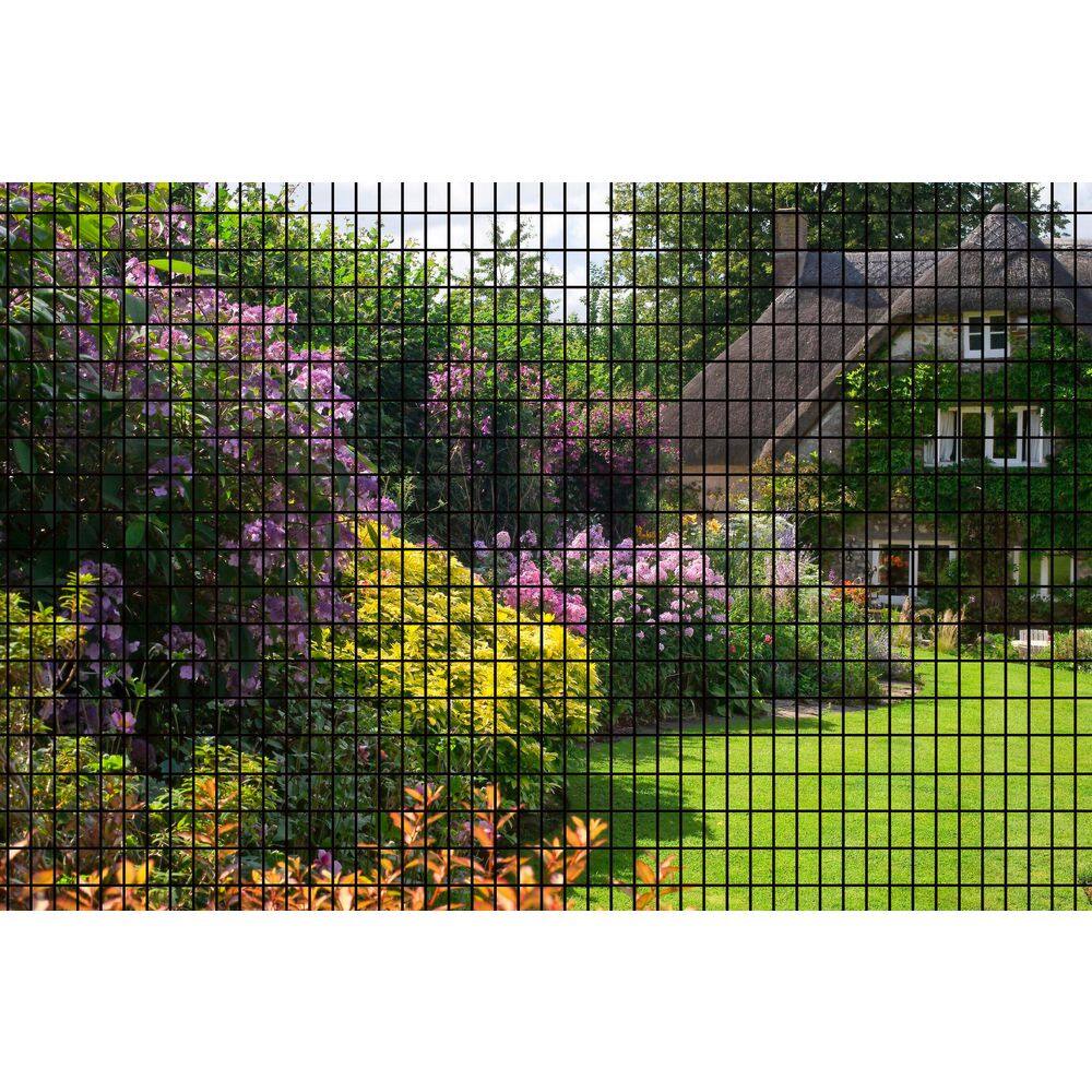 2 ft. x 50 ft. Black Vinyl Coated Hardware Cloth, 24 in. H PVC Coated Welded Wire Mesh Fence, Metal Garden Fence - Hercitys