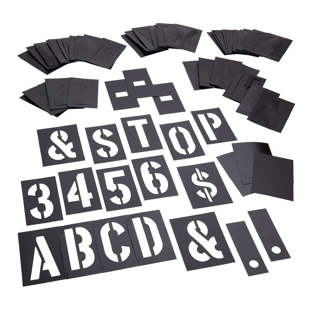 4 in. 138-Piece Plastic Stencil Set - Hercitys