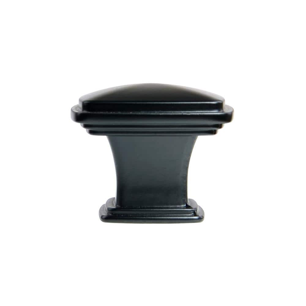 1-1/4 in. Flat Black Traditional Square Cabinet Knob (25-Pack) - Hercitys