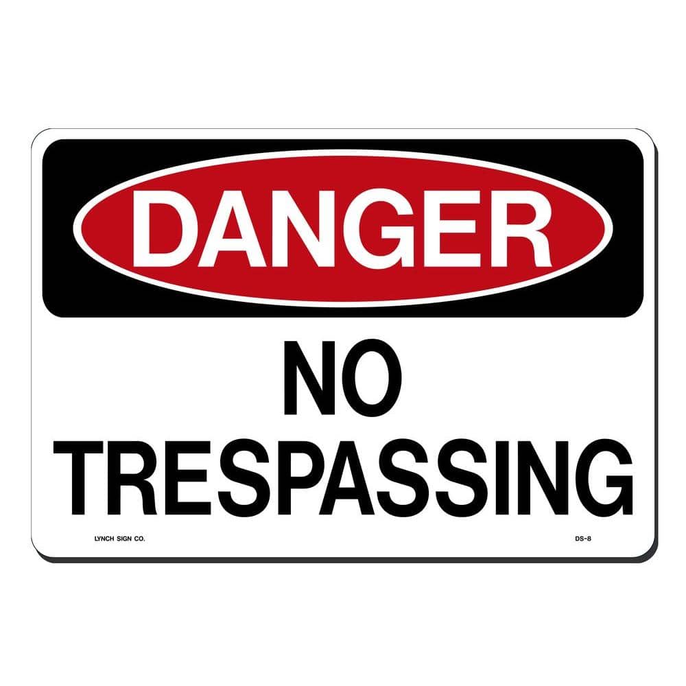 14 in. x 10 in. Danger No Trespassing Sign Printed on More Durable, Thicker, Longer Lasting Styrene Plastic - Hercitys