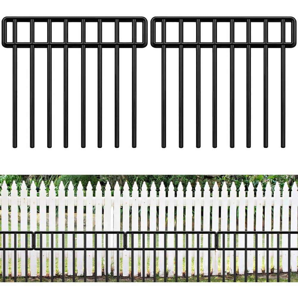 17 in. L x 13 in. H Metal Garden Fence No Dig Animal Barrier Ground Stakes Defense and Outdoor Patio Extension (14-Pack) - Hercitys
