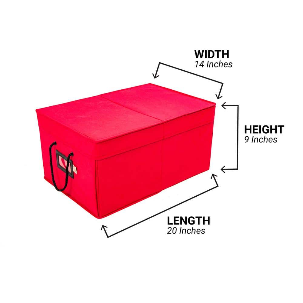 3-Drawer Christmas Ornament Storage Box (72 Ornaments) – Red - Hercitys