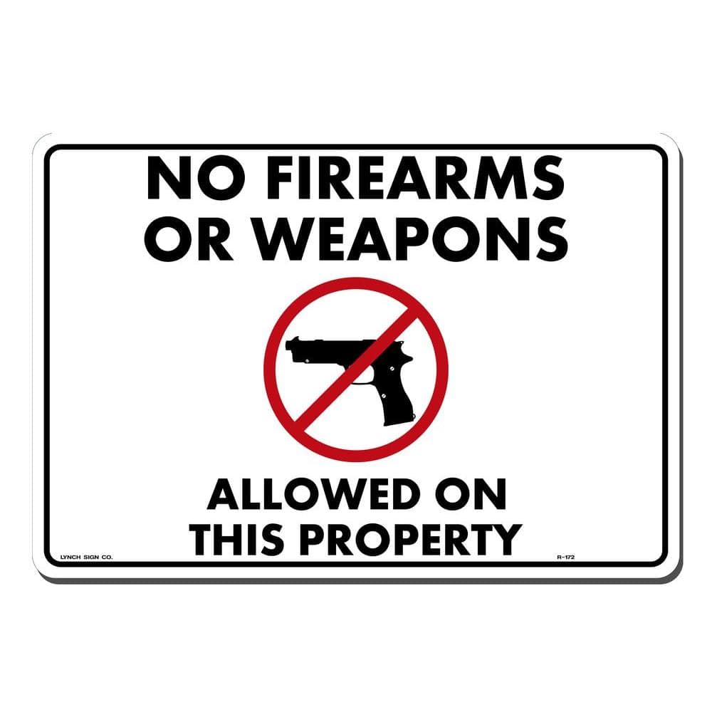14 in. x 10 in. No Fire Arms Sign Printed on More Durable, Thicker, Longer Lasting Styrene Plastic - Hercitys