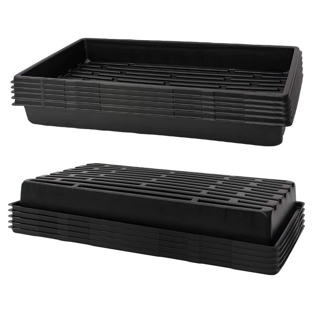 10-Pack Extra Thick Heavy Duty Seed Starting Trays No Holes Reusable for Microgreens Seedlings Plant Germination - Hercitys