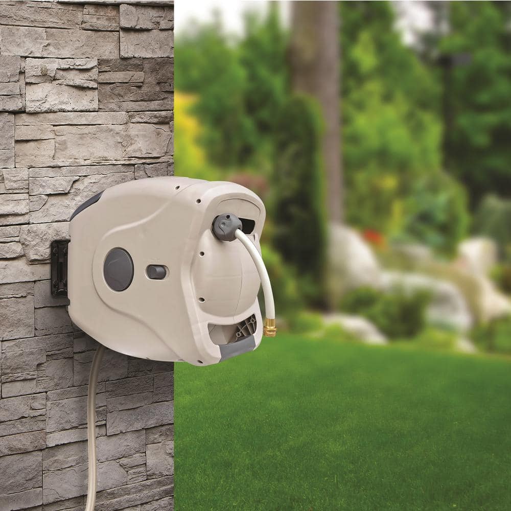 130 ft. 1/2 in. Retractable Garden Hose Reel XW Series Spray Nozzle Not Included - Hercitys