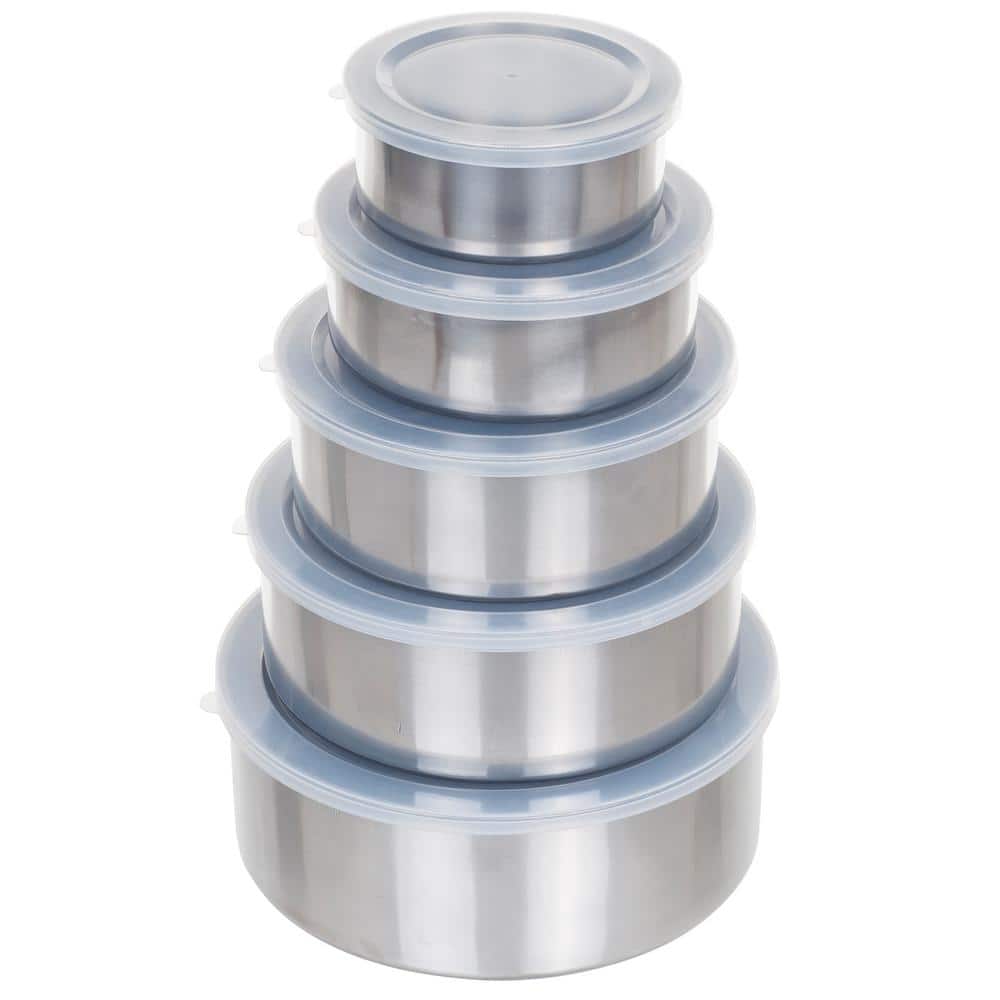 5-Piece Stainless Steel Bowl Set with Lids - Hercitys
