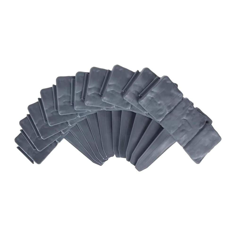 17 ft. x 9 in. Gray No Dig Plastic Landscape Edging for Landscaping, Flower Bed Edging Borders - Hercitys