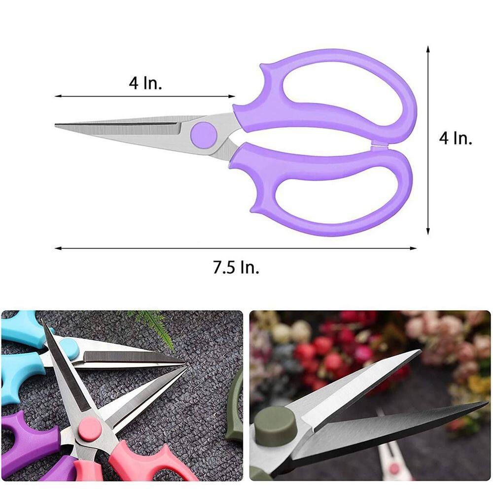 0.32 in. Premium Thickened Stainless Steel Hand Pruner Floral Shear-Puurple - Hercitys