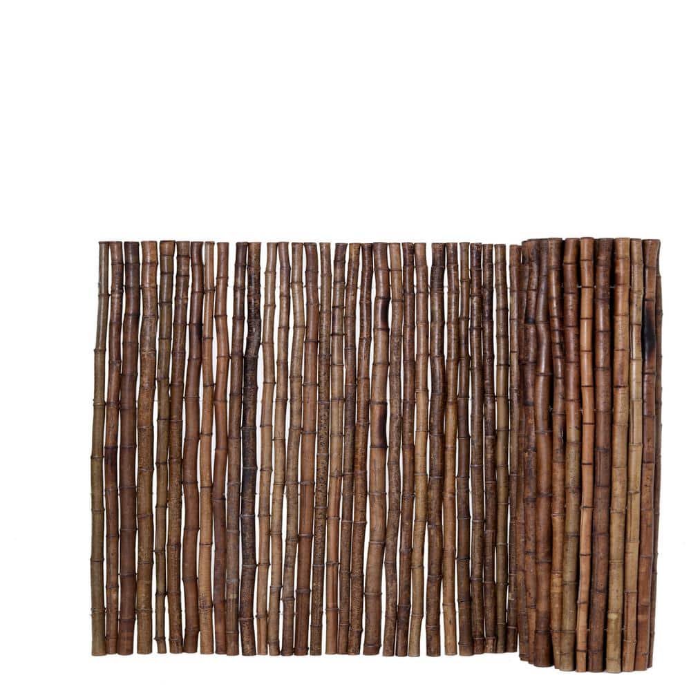 3 ft. H x 8 ft. W Caramel Brown Bamboo Fence Decorative Rolled Fencing Panel - Hercitys
