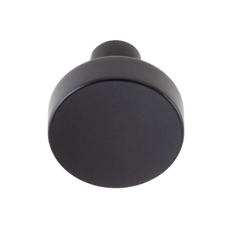 10-Pack The Perfect Knob 1-1/8 in. (29 mm) Classic Matte Black Round Cabinet Knob - Hercitys