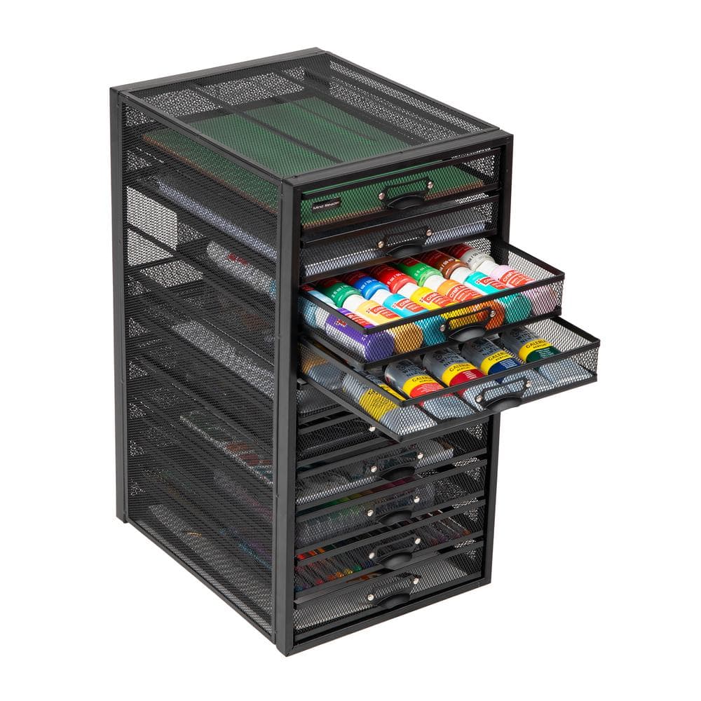 14 in. W x 21.25 in. H x 10.75 in. D Black Metal 10 Multi-Purpose File Drawer Storage - Hercitys