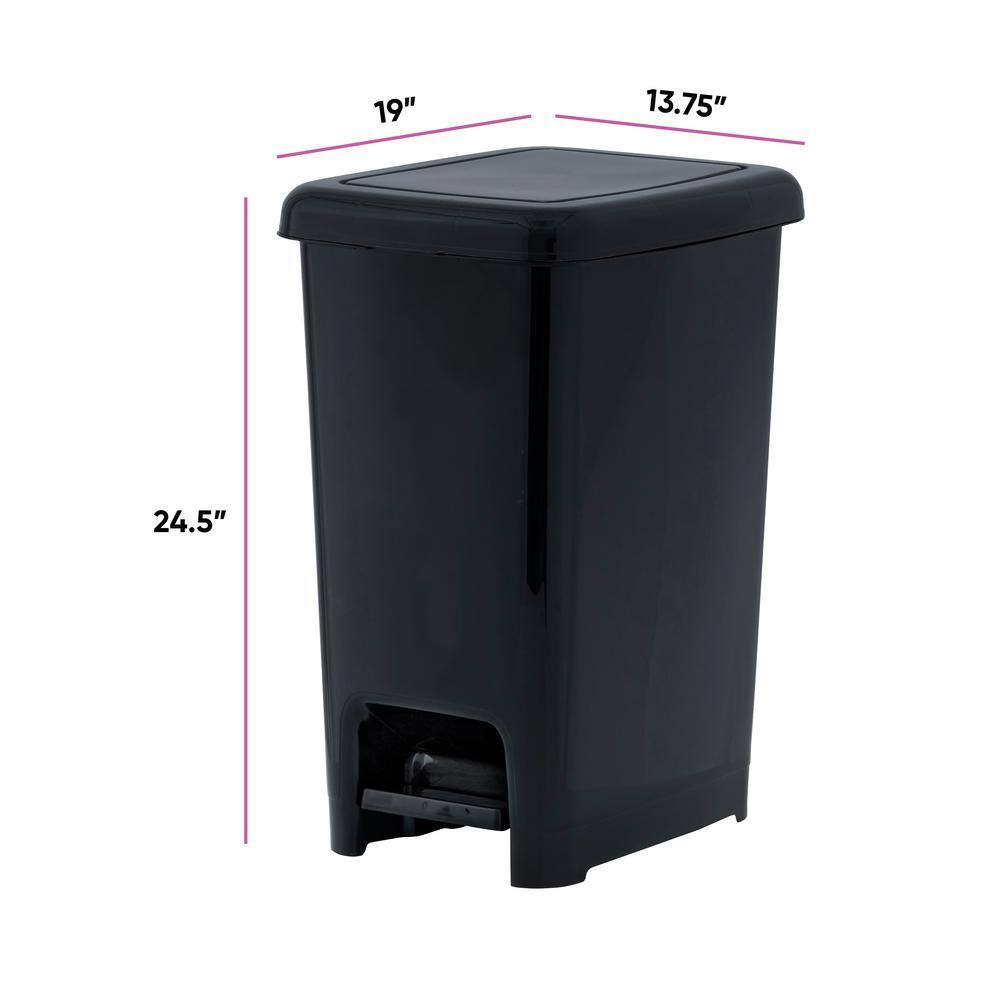 13 Gal. Black Plastic Swing Top Trash Can - Hercitys