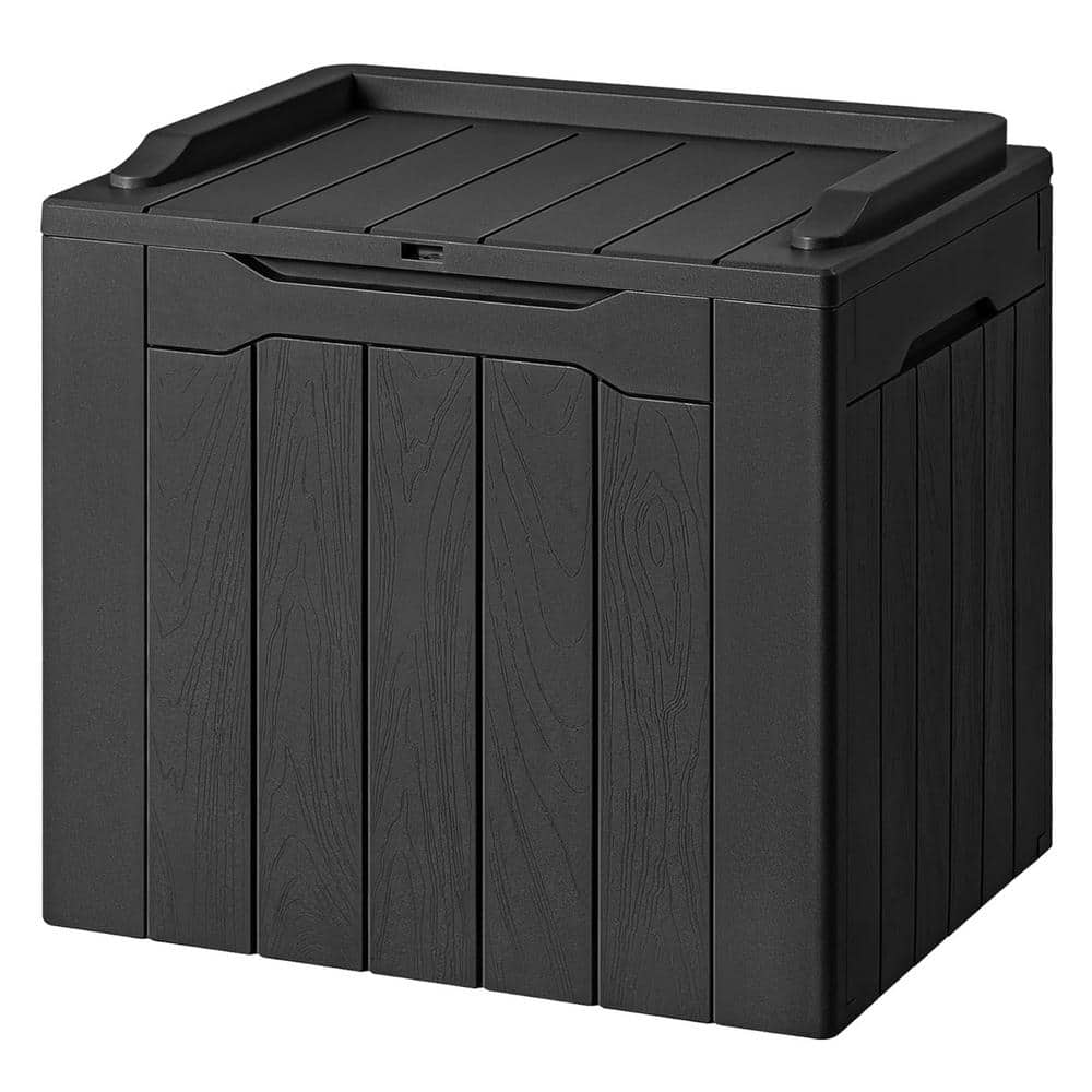 30 Gal. Black Resin Deck Box Outdoor Waterproof - Hercitys