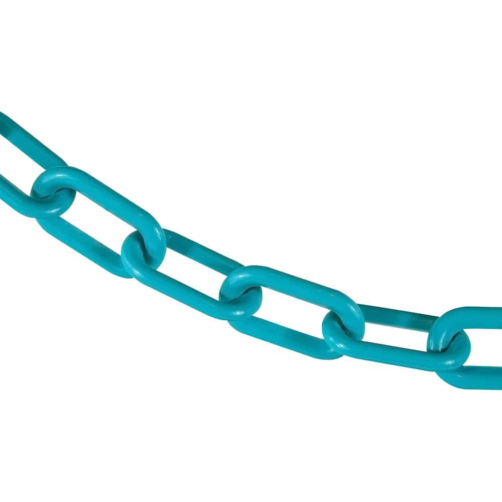 2 in. (#8, 51 mm) x 10 ft. Plastic Safety Chain in Turquoise - Hercitys