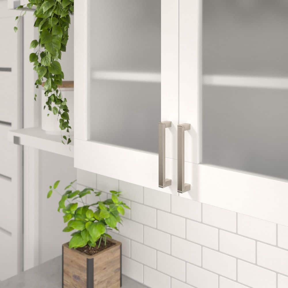 (10-Pack) Laconia Collection 5-1/16 in. (128 mm) Modern Brushed Nickel Rectangular Cabinet Bar Pull - Hercitys