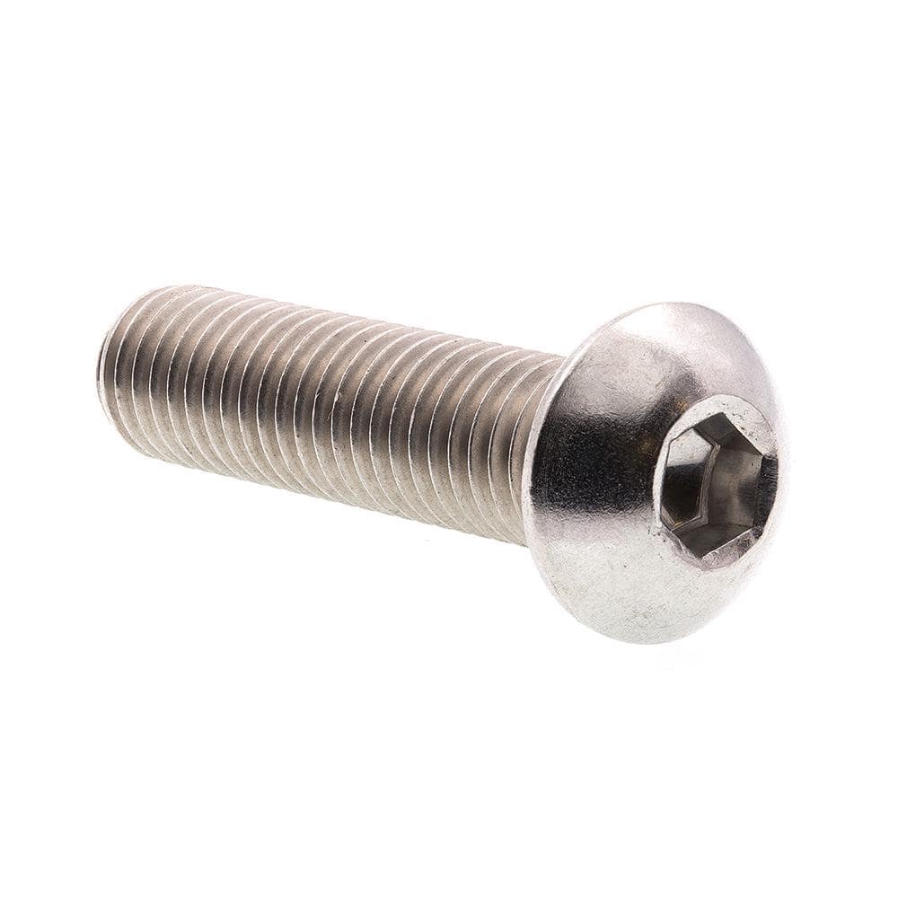 1/2 in.-13 x 2 in. Grade 18-8 Stainless Steel Hex (Allen) Drive Button Head Socket Cap Screws (5-Pack) - Hercitys