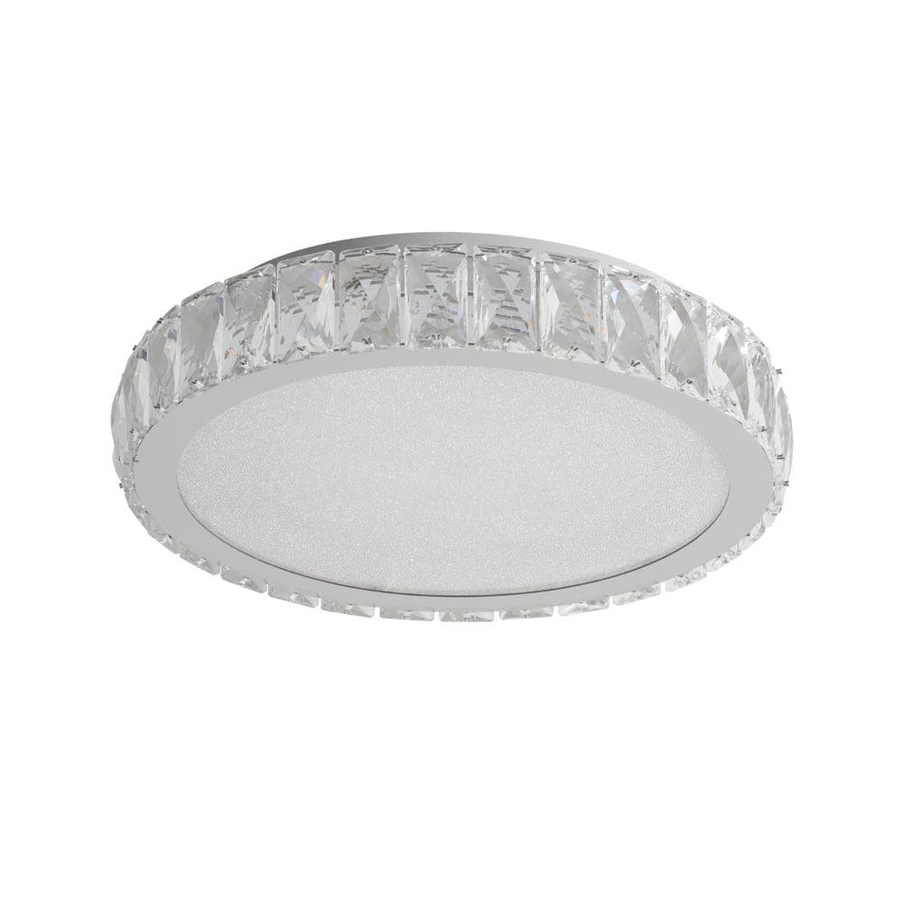13.8 in. 38-Watt Transparent Embedded Crystal LED Flush Mount Disk Light - Hercitys