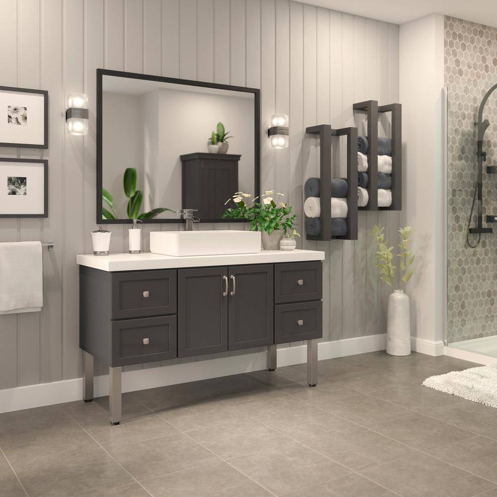 (4-Pack) 11 3/4 in. (300 mm) Stainless Steel Metal Square Furniture Leg with Leveling Glide - Hercitys