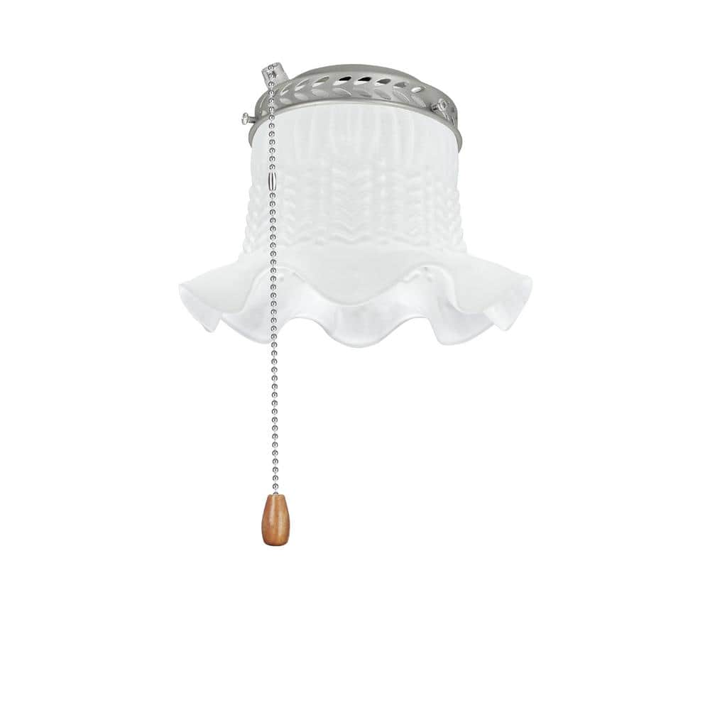 1-Light 4-1/2 in. Brushed Nickel Ceiling Fan Fitter Light Kit with Pull Chain (1-Pack) - Hercitys