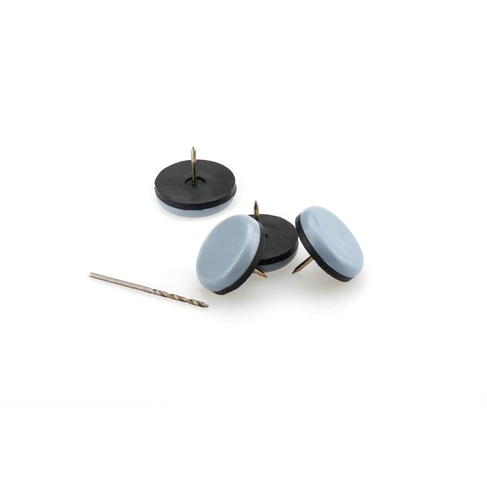 (24-Pack) 1-1/4 in. Black and Gray Base Nail-on Glides - Hercitys