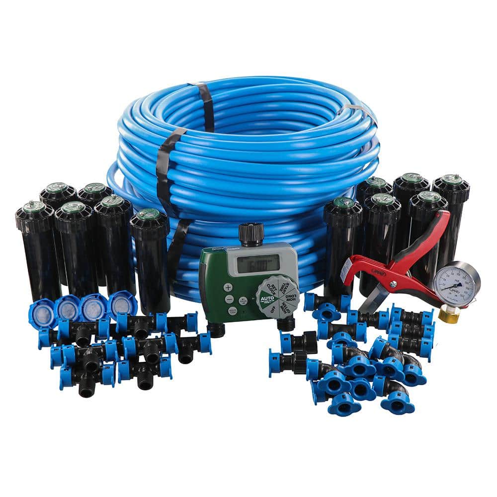 2-Zone In-Ground 1/2 in. Sprinkler System with Hose Faucet Timer - Hercitys