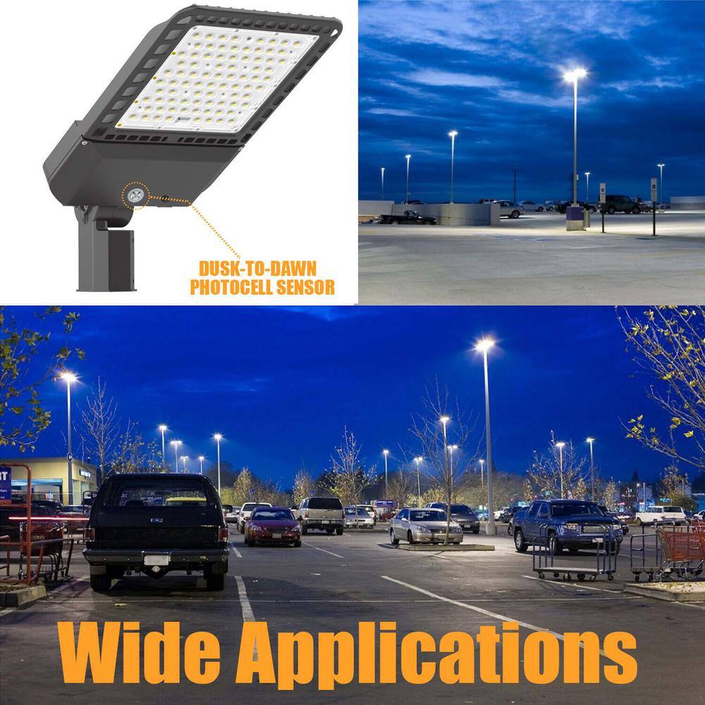 1500-Watt Equivalent Integrated LED Bronze 300W Parking Lot Area Light, 5000K Slip Fitter,39000LM Dusk To Dawn - Hercitys
