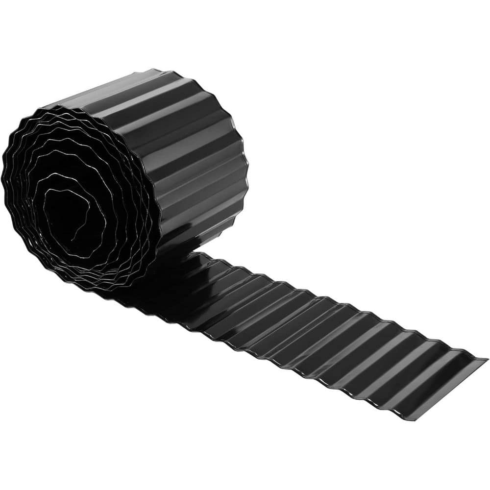40 ft. x 6 in. Durable Corrugated Metal Garden Edging Black Landscape Border for Lawn Flower Beds Paver Edging - Hercitys