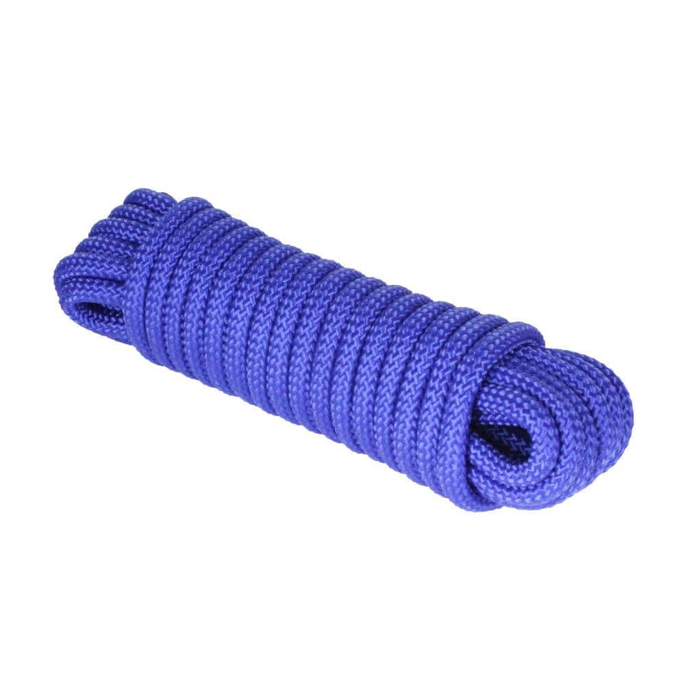 16-Strand Diamond Braid Utility Rope – 1/2 in. x 50 ft., Blue - Hercitys