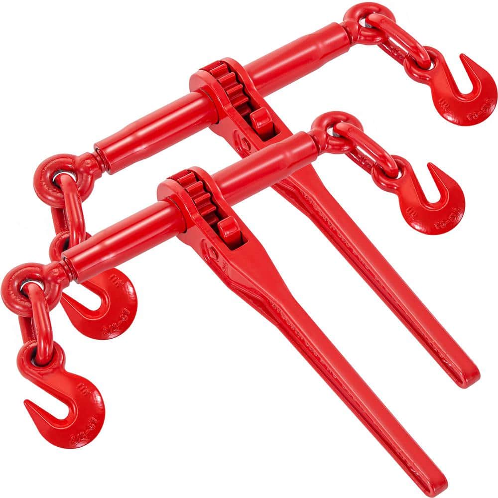 3 /8 in.-1/2 in. Ratchet Binders 9,215 lbs. Secure Working Load, G70 Hooks and Adjustable Length, 2.6 ft., Tow Chain - Hercitys
