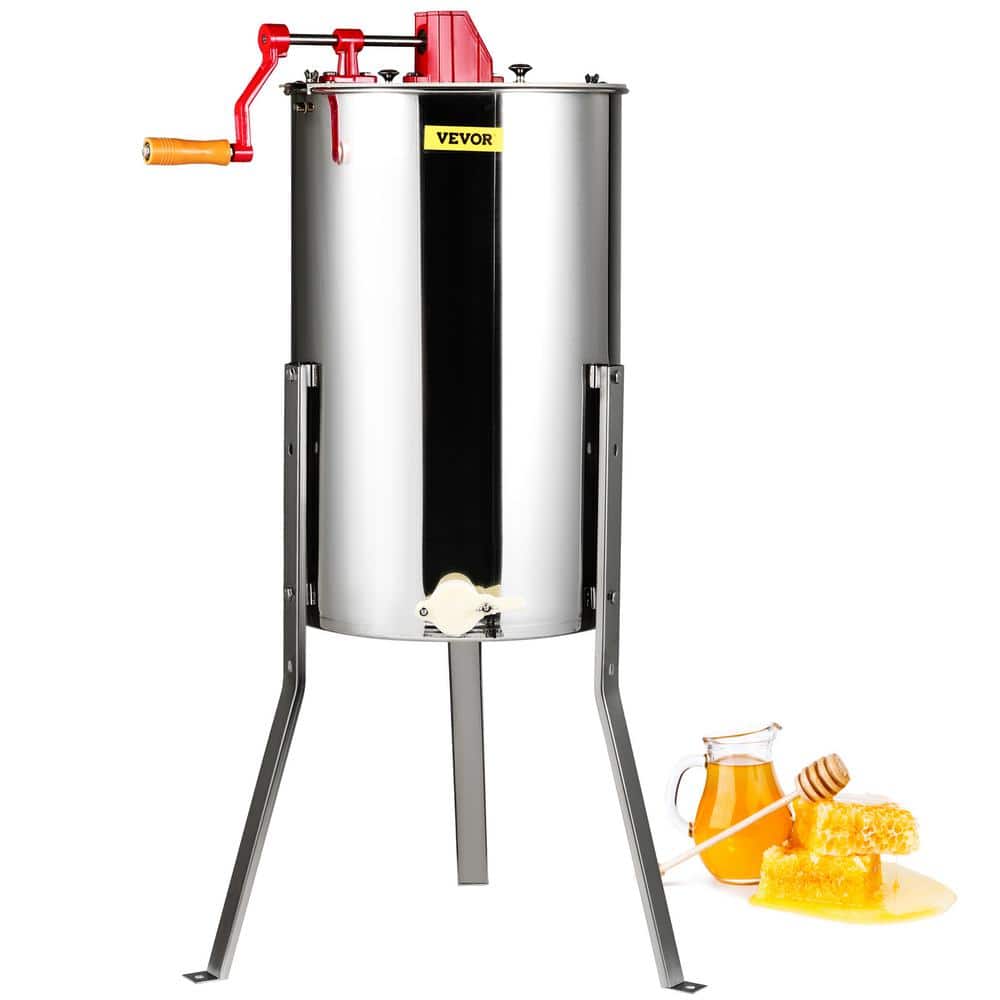 3 Frame Honey Extractor Stainless Steel Manual Beekeeping Extraction with Transparent Lid Apiary Centrifuge Equipment - Hercitys