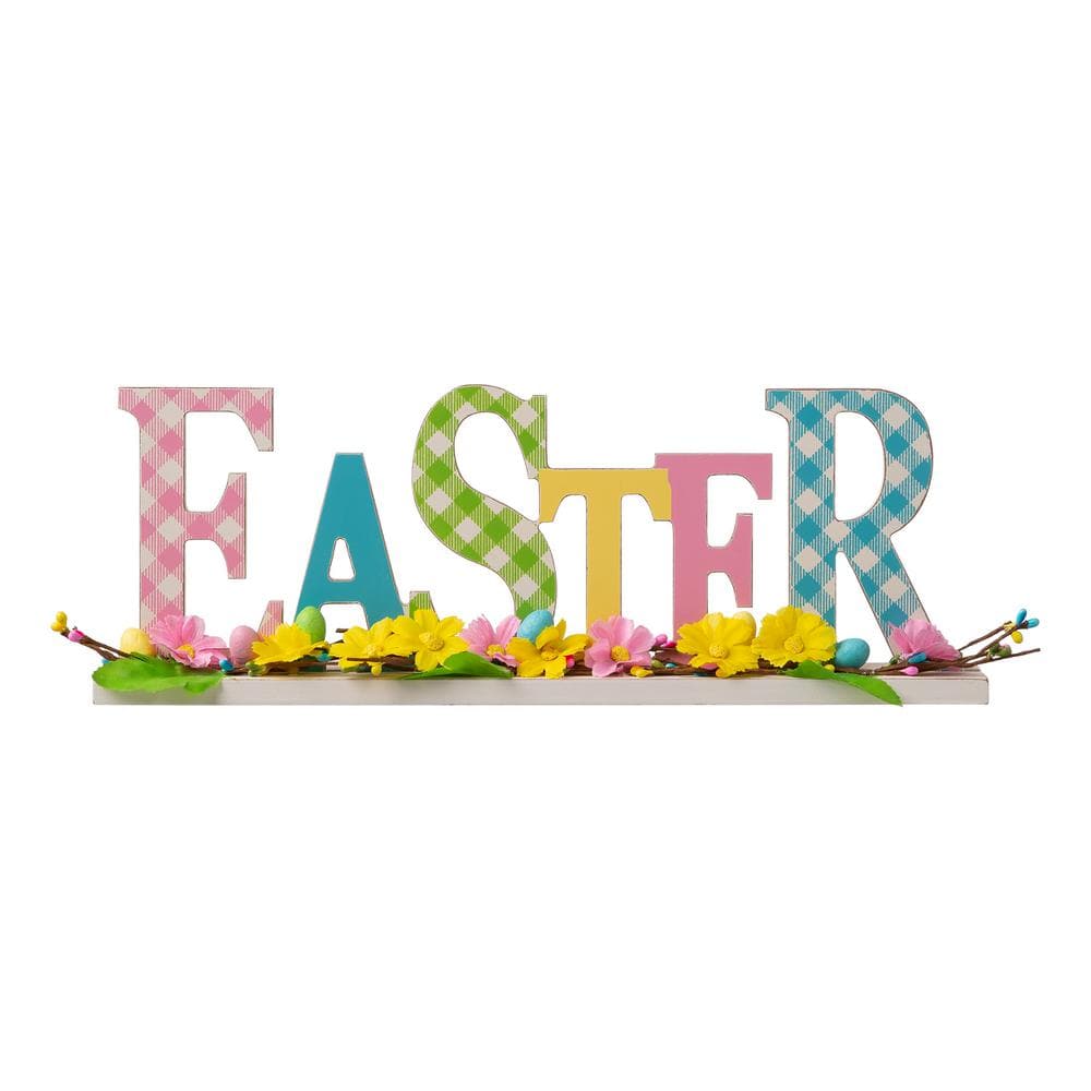 16 in. L x 5.79 in. H Wooden Easter Table Decor - Hercitys