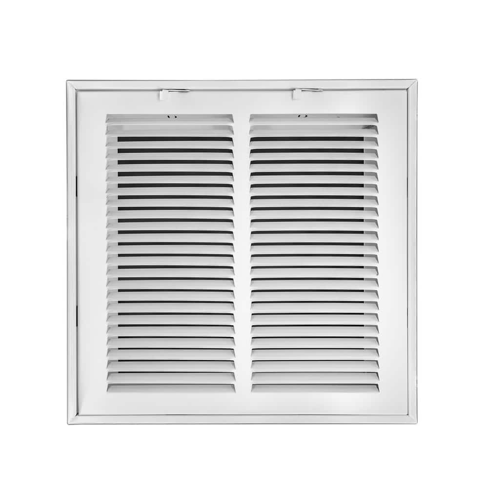 12 in. x 12 in. Square Hinged Return Air Filter Grille of Steel in White - Hercitys