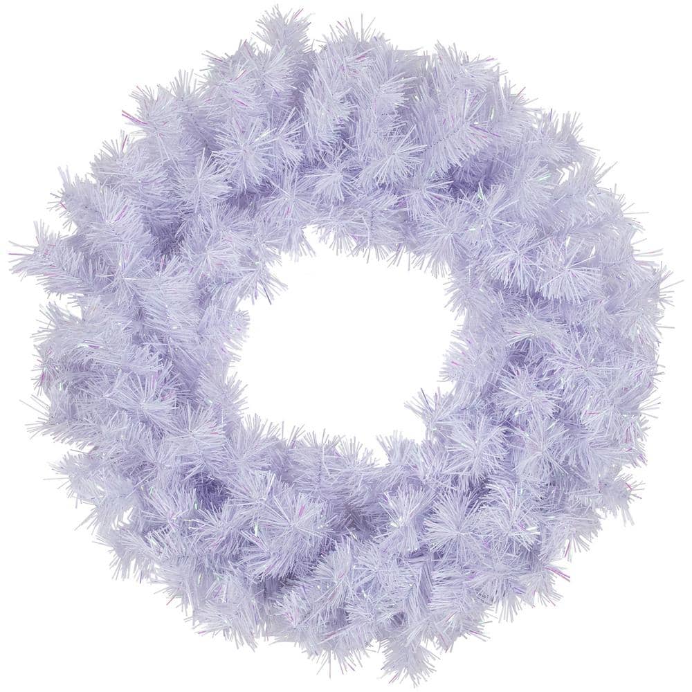 18 in. Unlit Spruce Artificial Christmas Wreath, Icy White - Hercitys