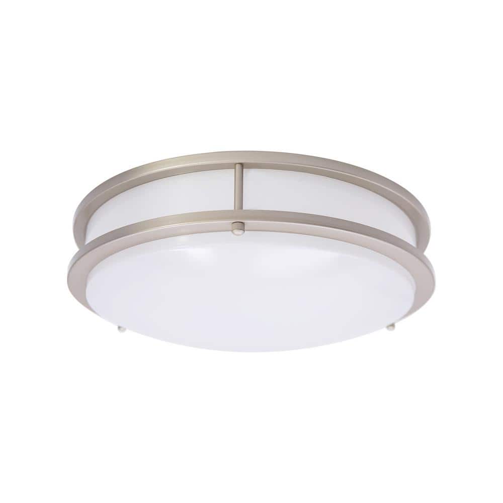 14 in. Silver Dimmable CCT Integrated LED Flush Mount Ceiling Light Fixture - Hercitys