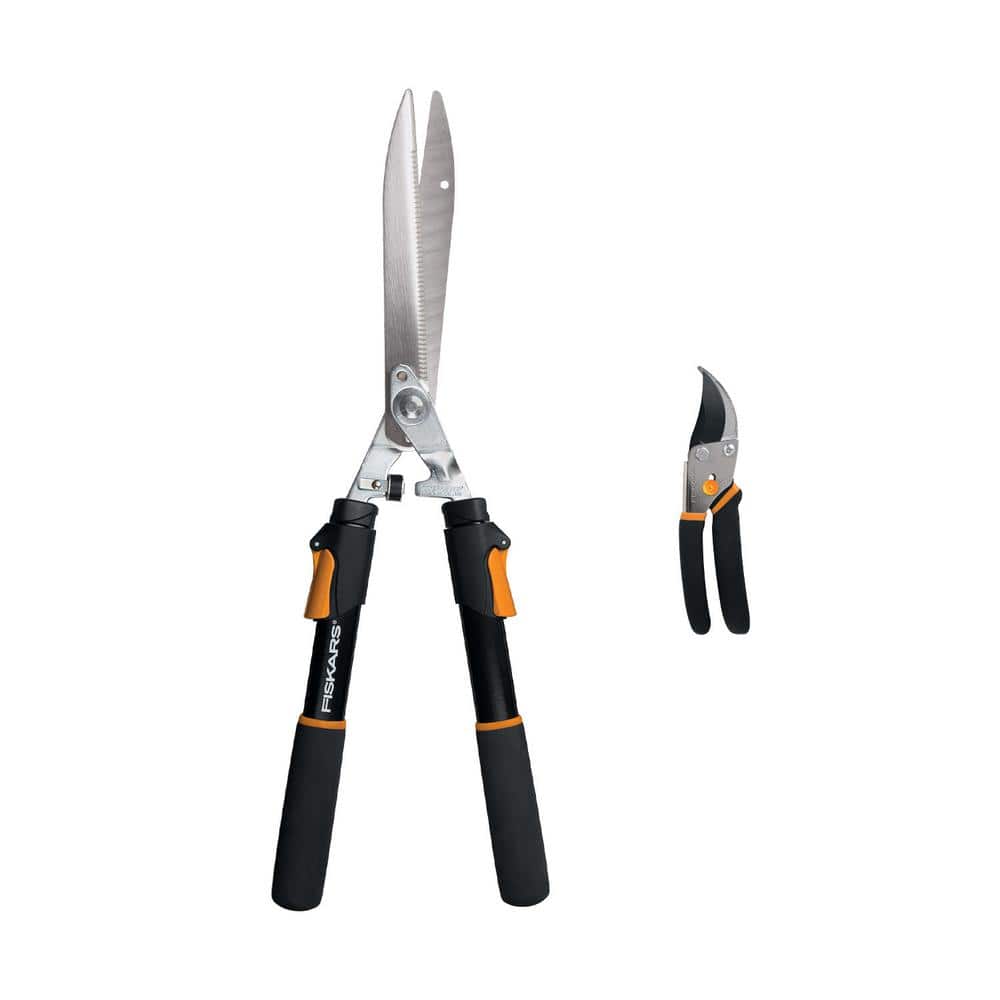 2-Piece Set with Extendable Hedge Shears and 9 in. Bypass Pruning Shears - Hercitys