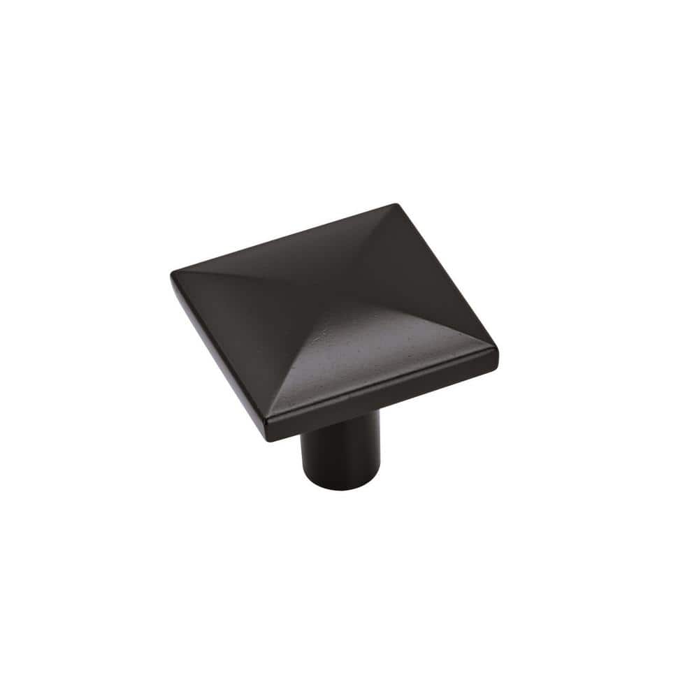 10-Pack Extensity 1 1/8 in.  29mm  Classic Matte Black Square Cabinet Knobs - Hercitys