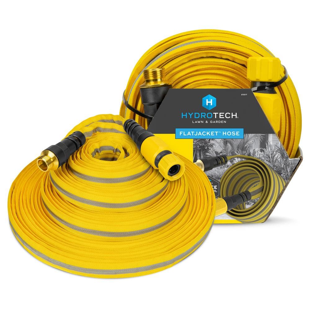 5/8 in. Dia x 100 ft. Flexible Flat Jacket Garden Water Hose - Hercitys