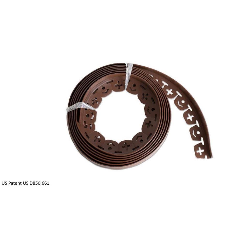 20 ft. L x 2 in. W x 1.5 in. H Light Brown Resin Innovative Edge No Dig Edging with 9 in. Poly Nails (16-Quantity) - Hercitys