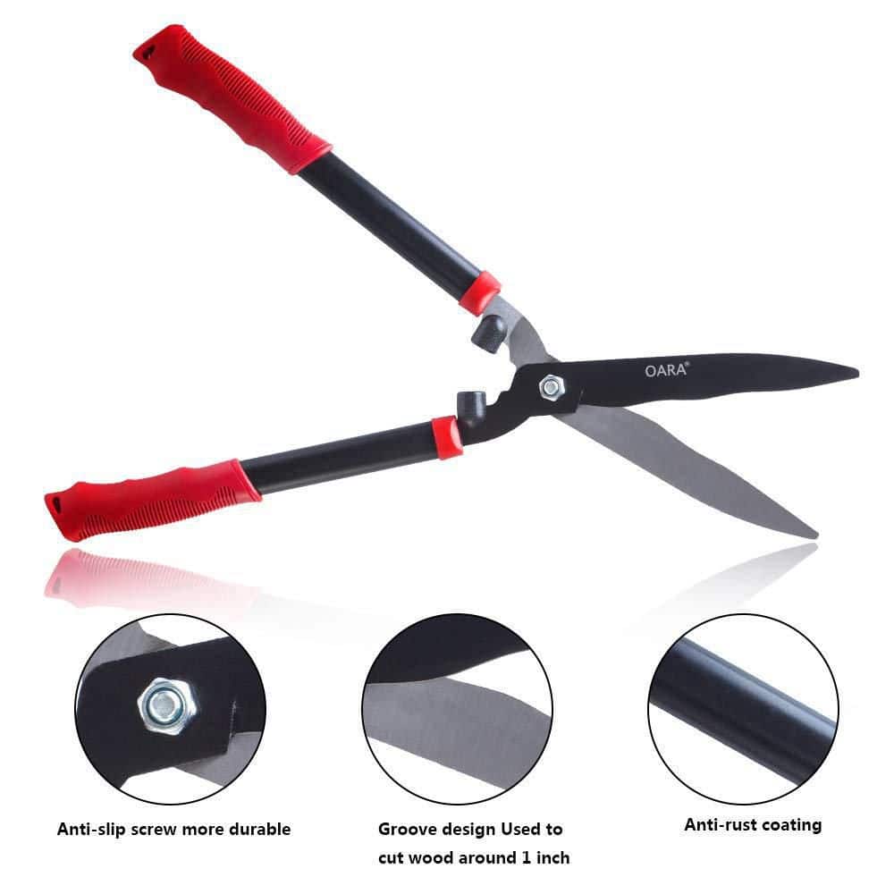 23.5 in. Hand Pruner Garden Hedge Shears with Comfort Grip Handles - Hercitys