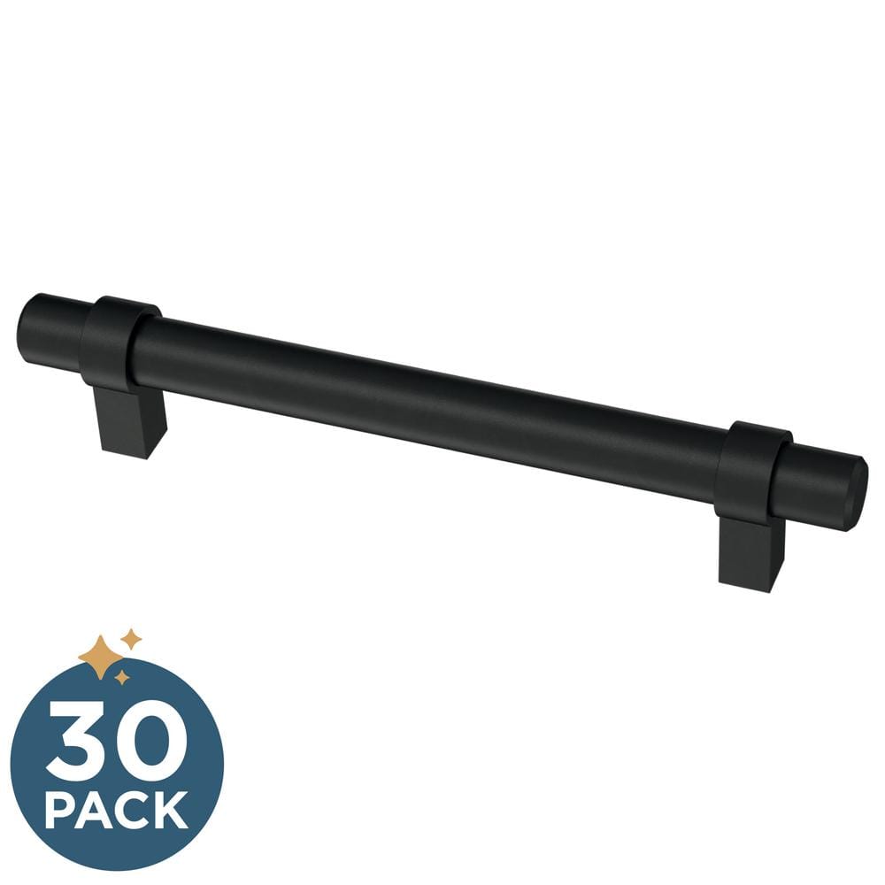 30-Pack Simple Wrapped Bar 5-1/16 in. (128 mm) Classic Matte Black Cabinet Drawer Pulls - Hercitys