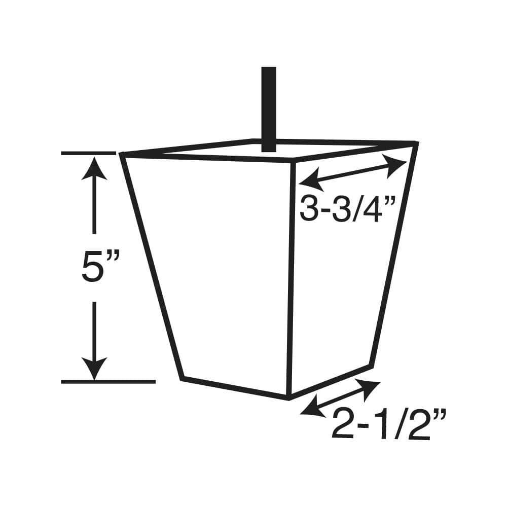 5 in. x 3-3/4 in. Stained Espresso Solid Hardwood Square Bun Foot (4-Pack) - Hercitys
