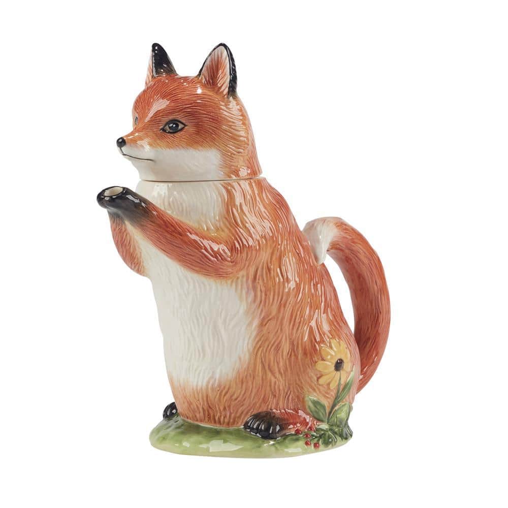4-Cup Earthenware Woodland Critters 3-D Fox Tea Pot - Hercitys