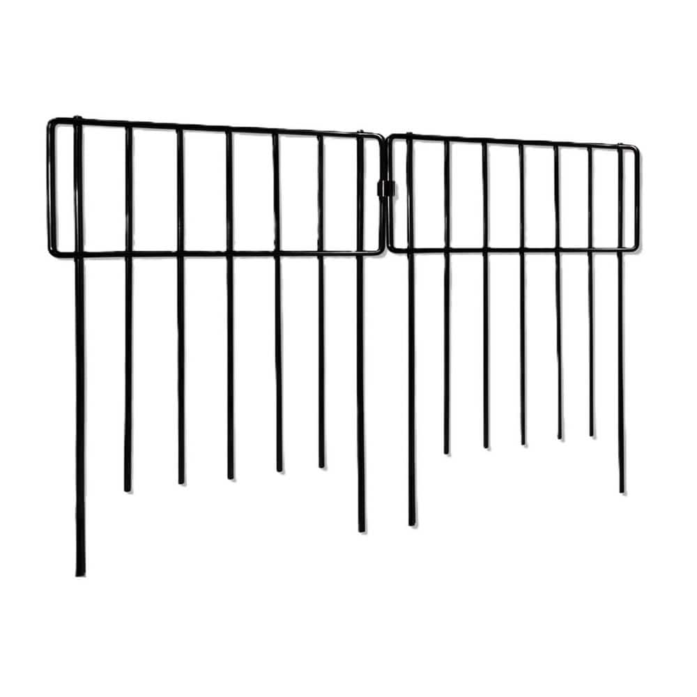 17 in. Metal Garden Fence with Snap Buttons and Cable Ties, Rustproof Animal Barrier for Small Pets (10-Pack) - Hercitys