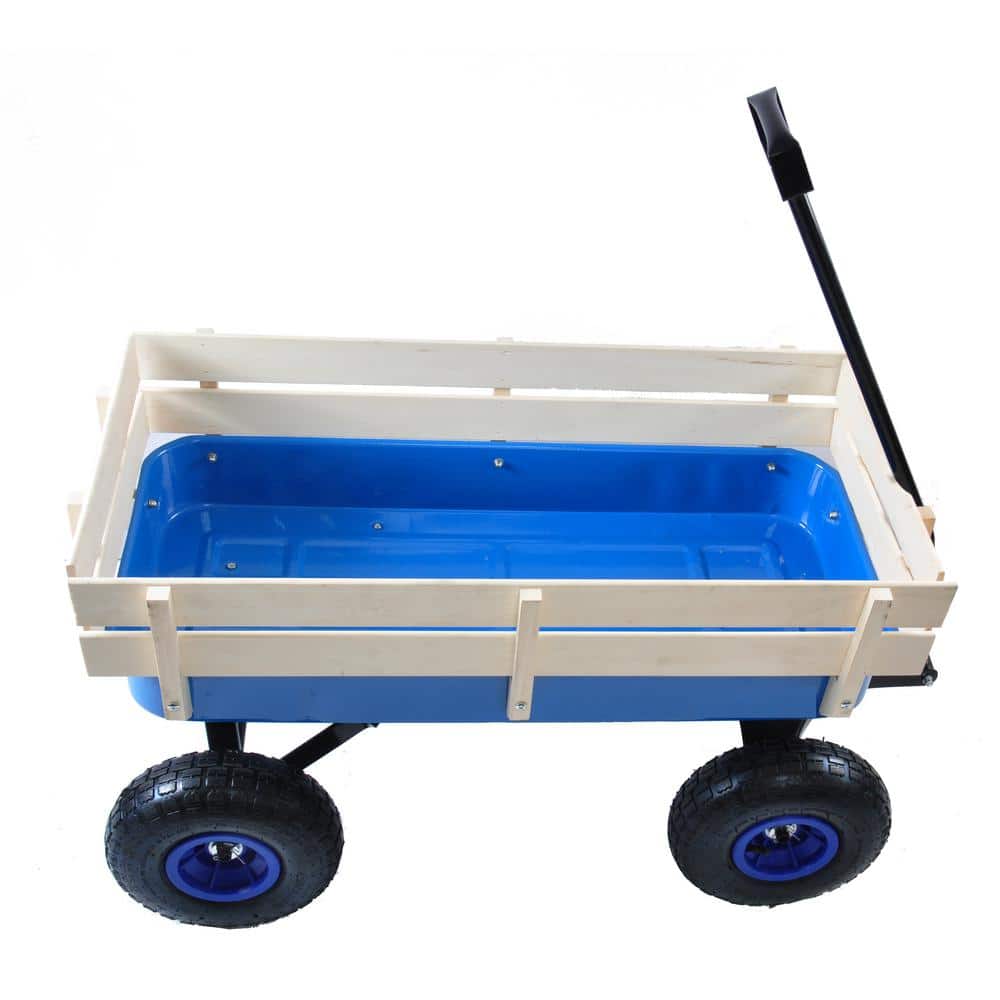 2.8 cu.ft. Steel Wagon Children Kid Garden Cart in Blue - Hercitys