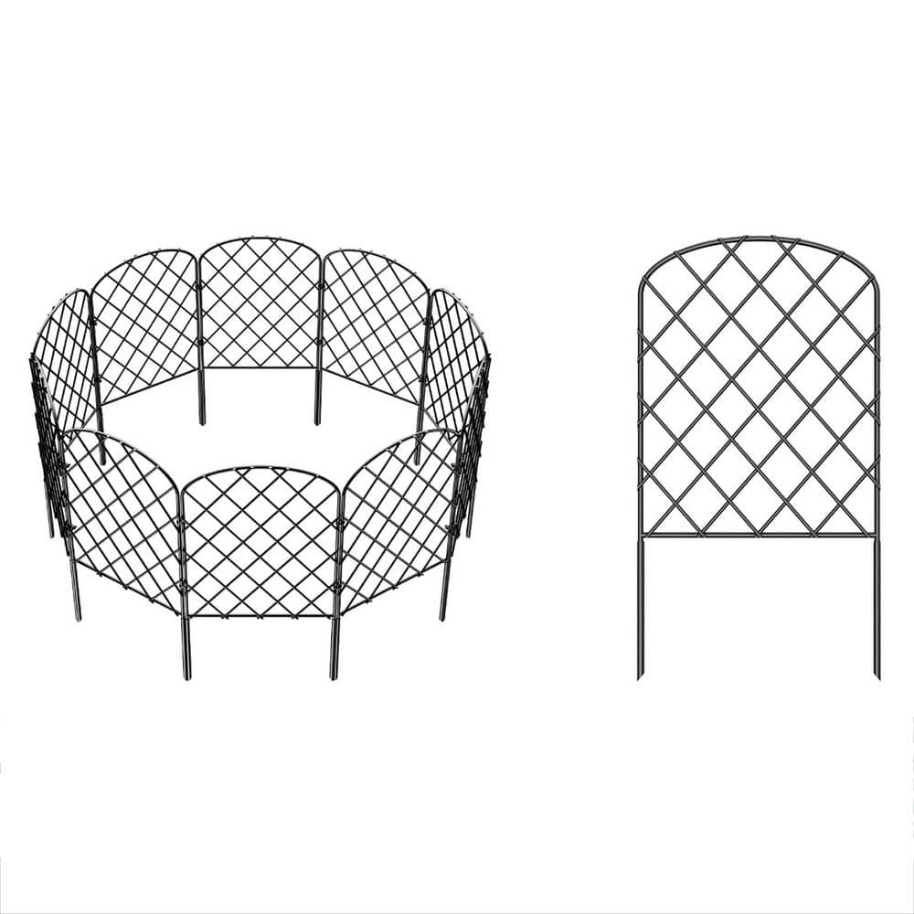 24 in. Metal Decorative Garden Fence (10-Pack) - Hercitys