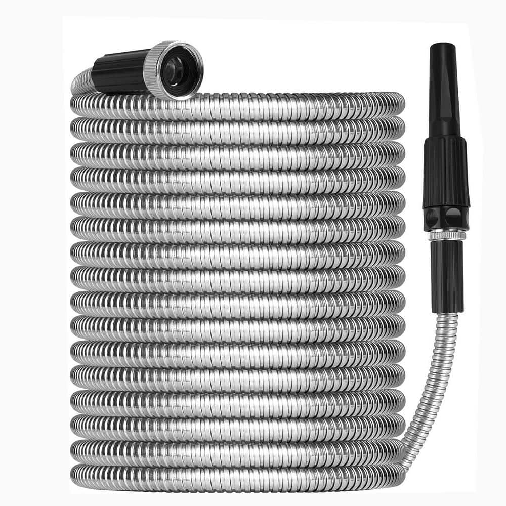 1/2 in. x 100 ft. 304-Stainless Steel Garden Water Hose Pipe Flexible Lightweight Kink Free Garden Water Outdoor Hose - Hercitys