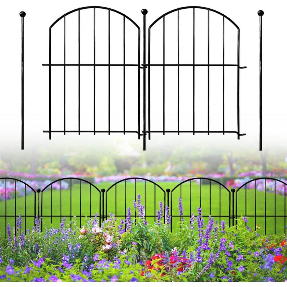 21 in. Rustproof Metal Garden Fence 18 Pack Decorative Animal Barrier Arched Flower Bed Edging Ornamental Wire Border - Hercitys
