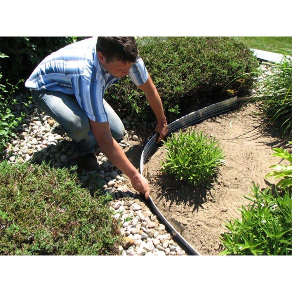 24 ft. x 4 in. Silver Aluminum Landscape Edging Project Kit (4 – 6 ft. pieces) - Hercitys